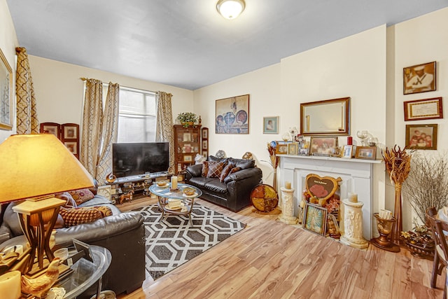 living room featuring light hardwood / wood-style floors