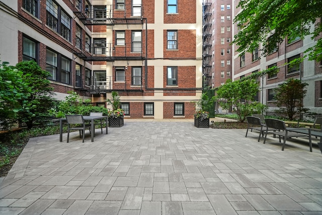 view of community featuring a patio area