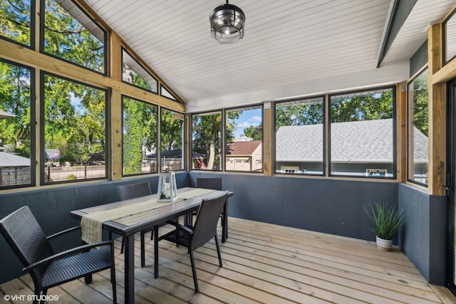 sunroom / solarium with vaulted ceiling and plenty of natural light