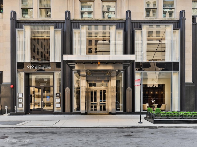 view of exterior entry with french doors