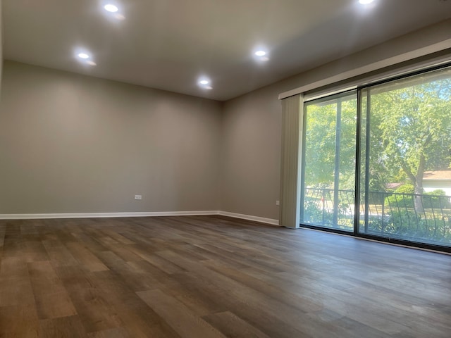 unfurnished room featuring dark wood-type flooring