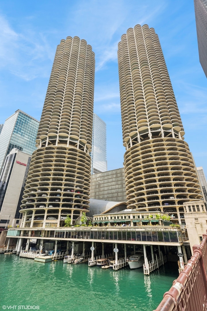 view of building exterior featuring a water view