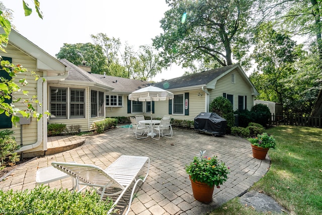 view of patio featuring grilling area