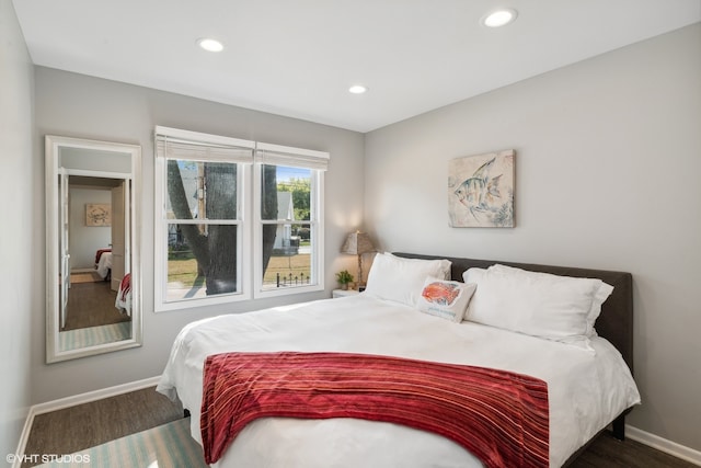 bedroom featuring hardwood / wood-style floors