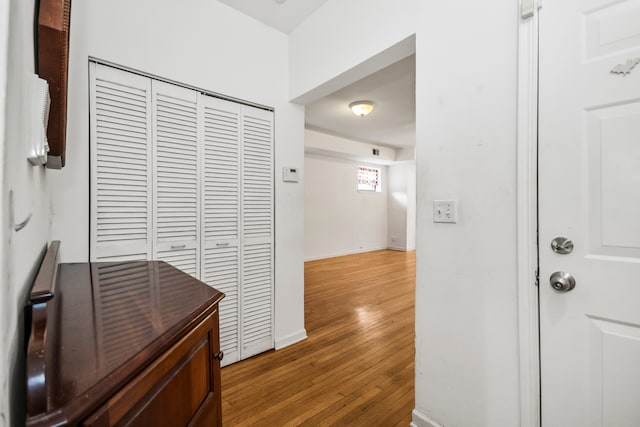 hall featuring hardwood / wood-style floors