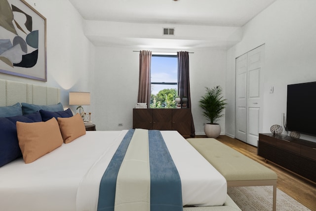 bedroom featuring wood-type flooring