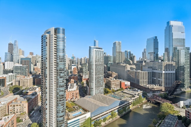 view of city with a water view