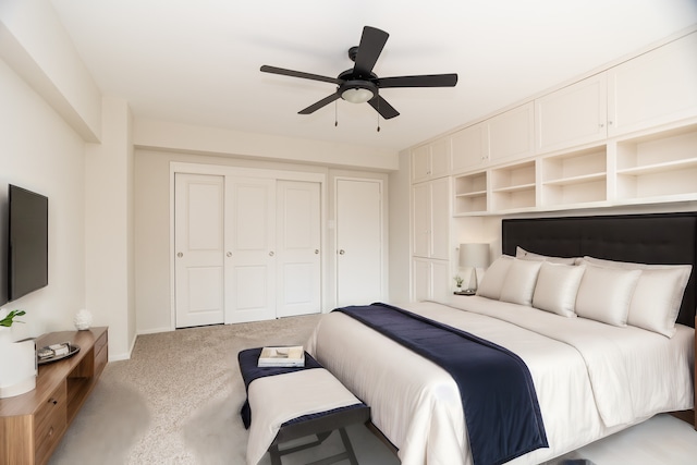 bedroom with carpet and ceiling fan