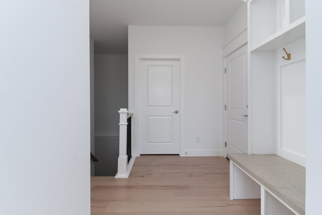 mudroom featuring light wood-type flooring