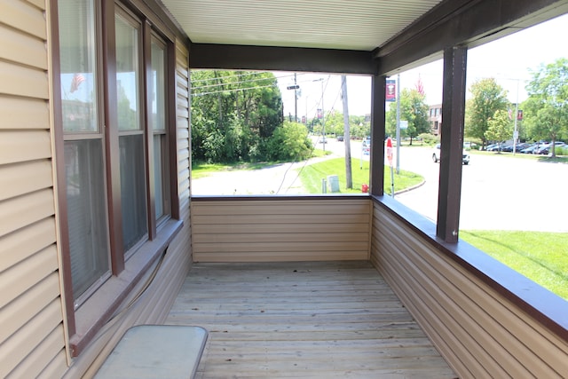 view of unfurnished sunroom