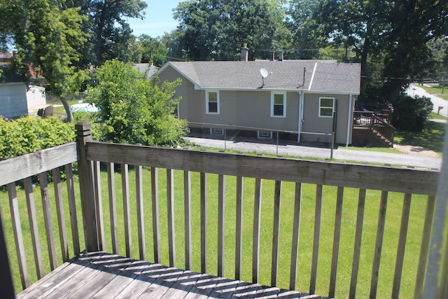 deck with a lawn