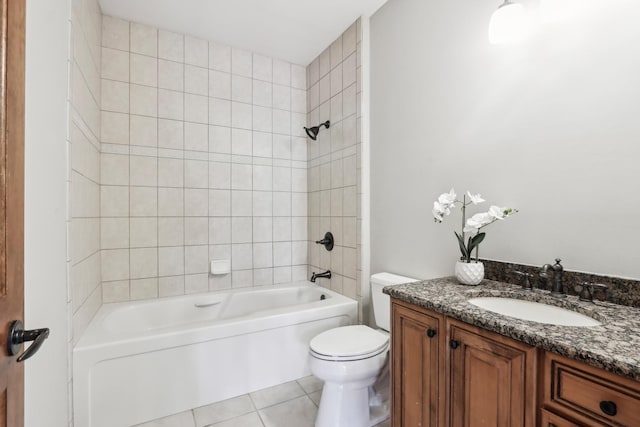 140 E Lynn St, South Elgin, IL 60177 - full bathroom featuring toilet, vanity, tile patterned flooring, and shower / bath combination
