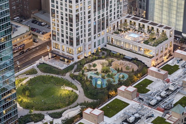 451 E Grand Ave Unit Ph66, Chicago, IL 60611 - aerial view of a pool