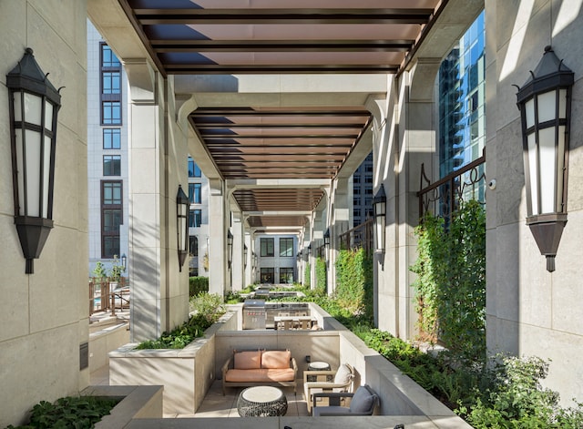 view of patio / terrace featuring an outdoor living space