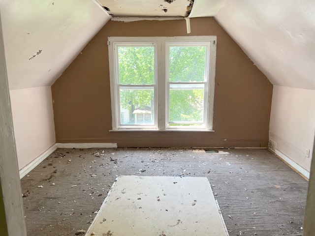 bonus room featuring vaulted ceiling