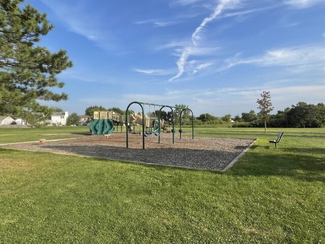 view of playground featuring a yard