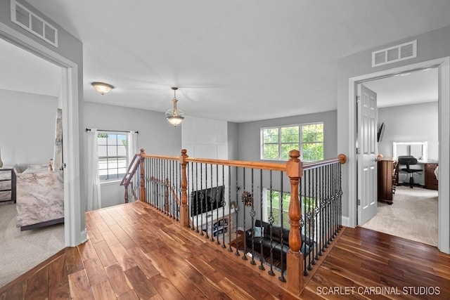 hall featuring hardwood / wood-style flooring