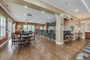 dining room with dark wood-type flooring