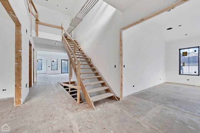 stairs with a wealth of natural light