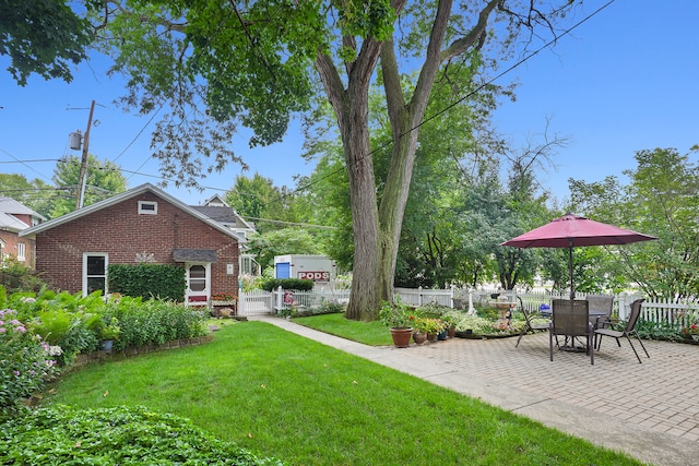 view of yard featuring a patio area