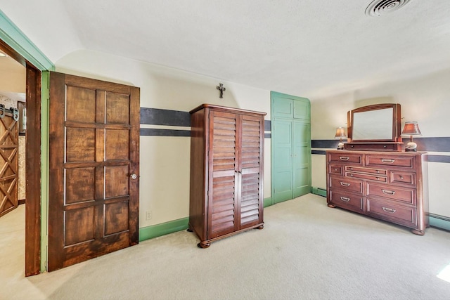 carpeted bedroom featuring vaulted ceiling