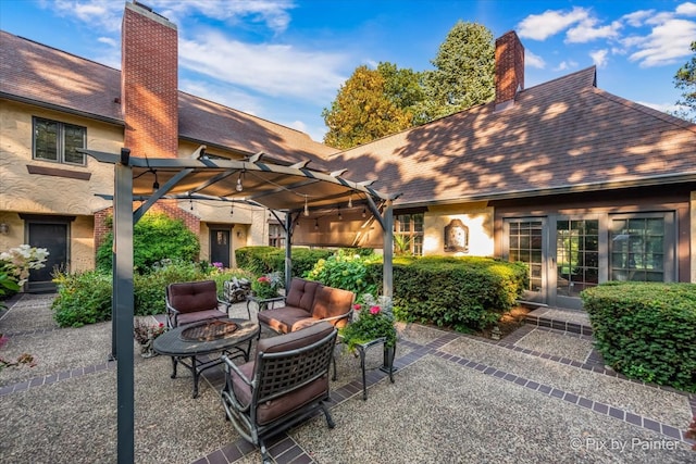 view of patio with an outdoor living space