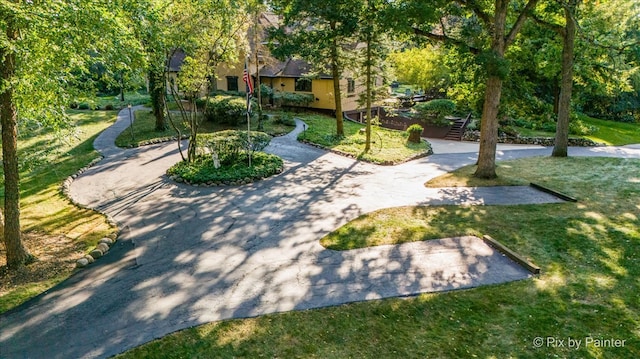 view of home's community featuring a lawn