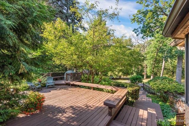 view of wooden deck