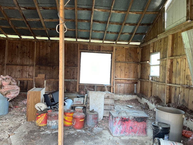 misc room featuring vaulted ceiling