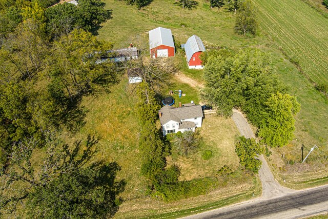 aerial view with a rural view