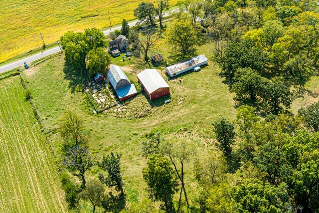 bird's eye view with a rural view