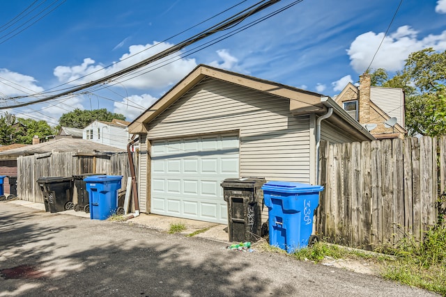 view of garage