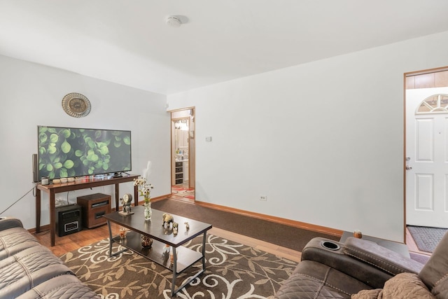 living room featuring hardwood / wood-style floors