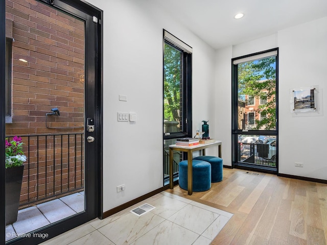 entryway featuring light wood-type flooring