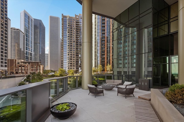 balcony with an outdoor hangout area