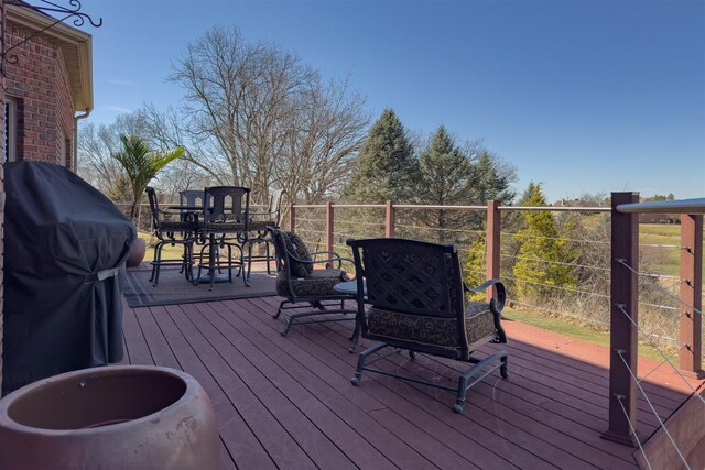 view of yard with a wooden deck