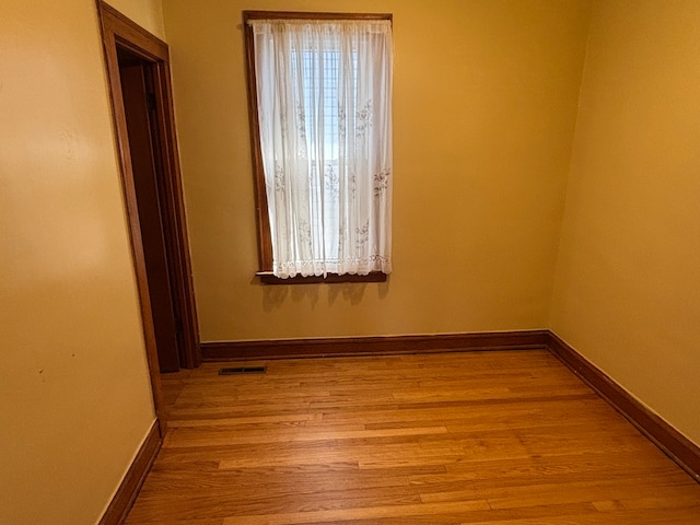 spare room featuring light hardwood / wood-style floors and a wealth of natural light