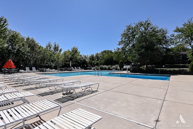 view of pool with a patio area