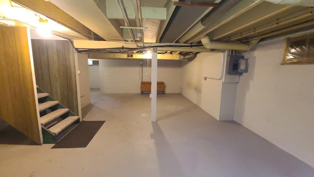 617 E Morgan St, Dixon, IL 61021 - unfinished basement with electric panel and stairway