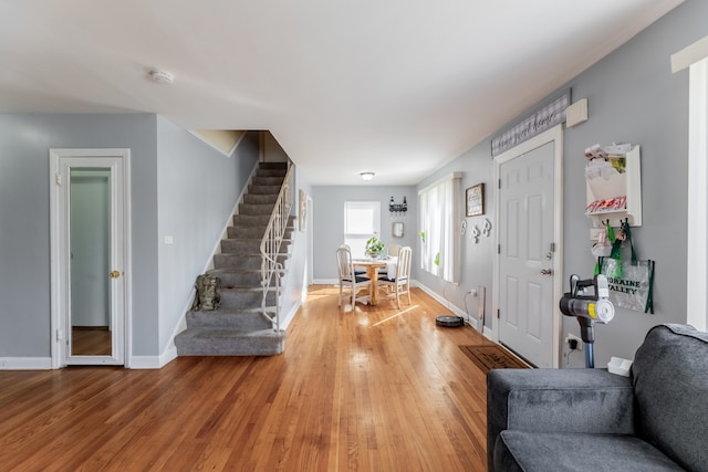 entrance foyer with hardwood / wood-style flooring