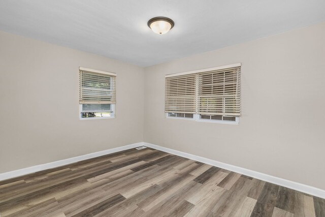 empty room featuring wood-type flooring