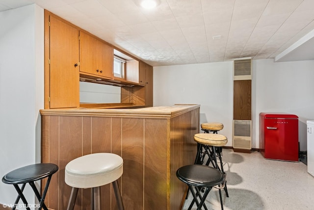 indoor dry bar with a heating unit