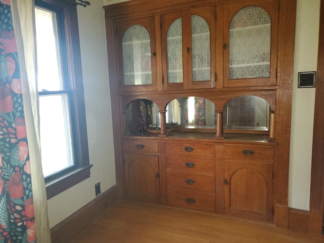 interior space with hardwood / wood-style floors