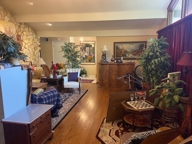 living room featuring hardwood / wood-style flooring