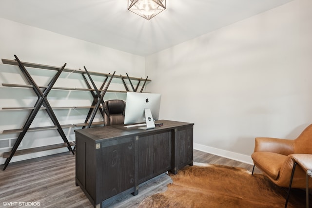 office featuring wood-type flooring