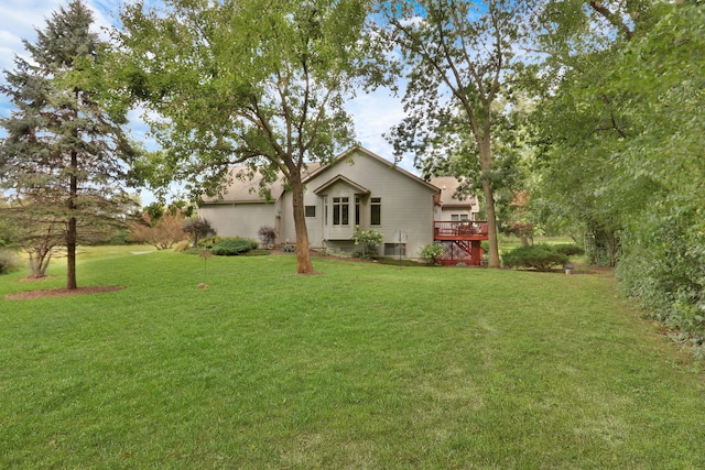 view of yard featuring a deck