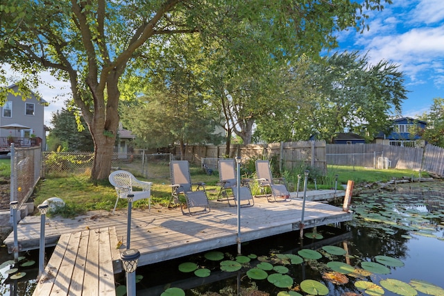 dock area featuring a wooden deck