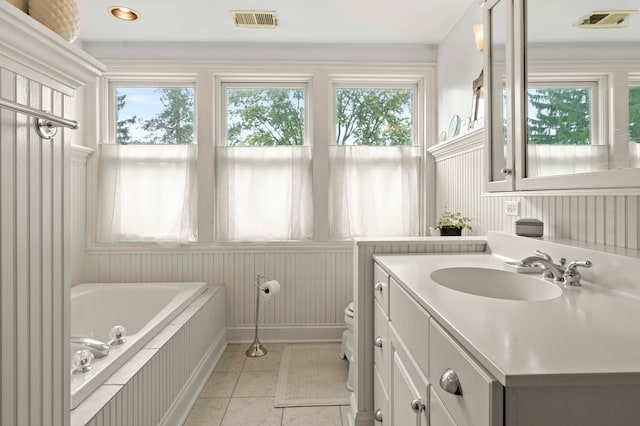 bathroom featuring vanity, toilet, and plenty of natural light