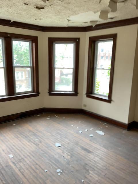 spare room with a textured ceiling and ornamental molding