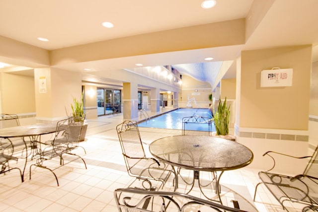 view of tiled dining space